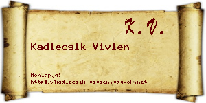 Kadlecsik Vivien névjegykártya